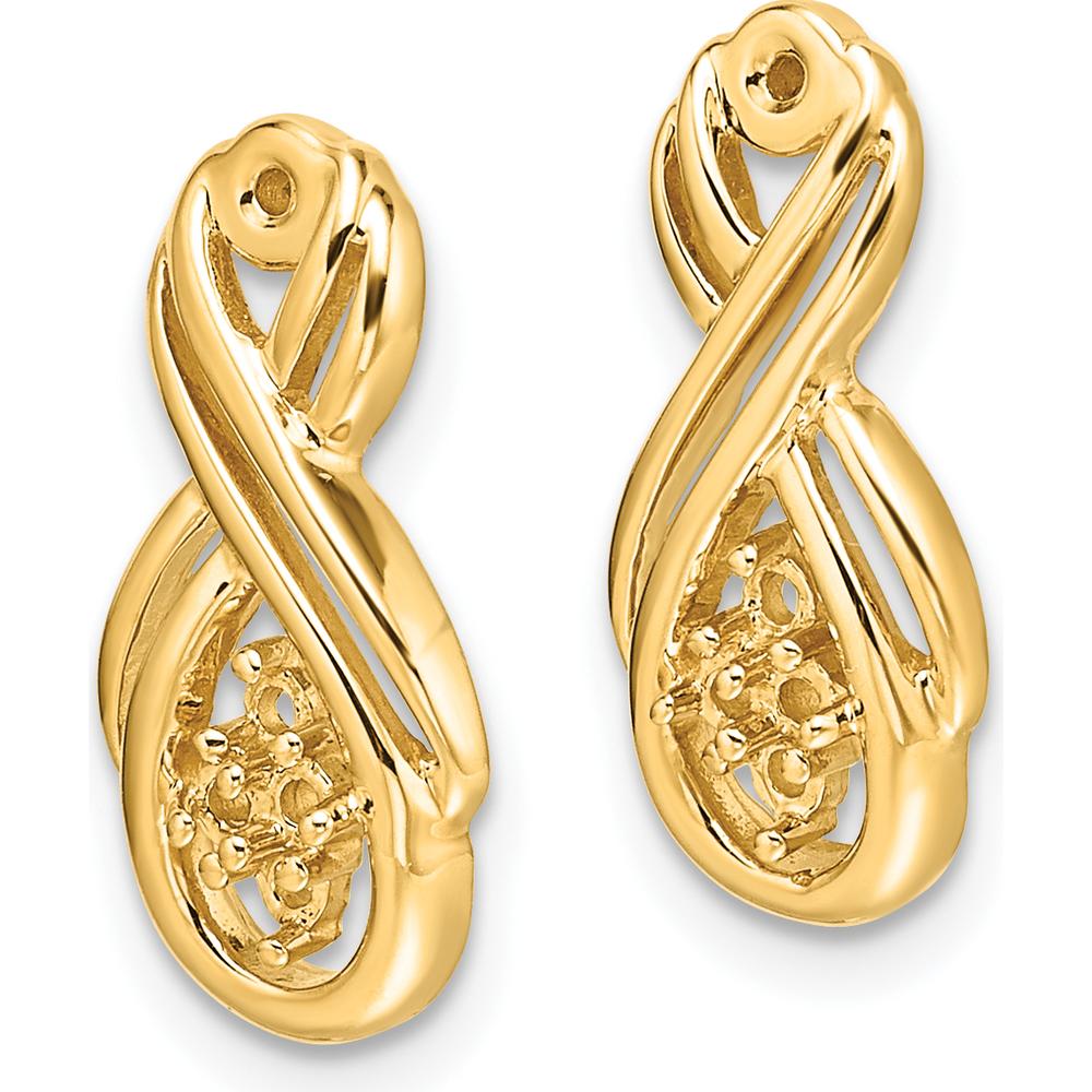 14K Yellow Gold Infinity Earring Jackets Mountings for Round Diamonds - 1.28 Carat Total Diamond Weight by Oro Pregiato