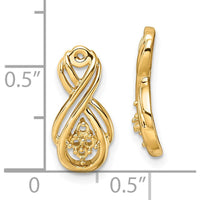 14K Yellow Gold Infinity Earring Jackets Mountings for Round Diamonds - 1.28 Carat Total Diamond Weight by Oro Pregiato