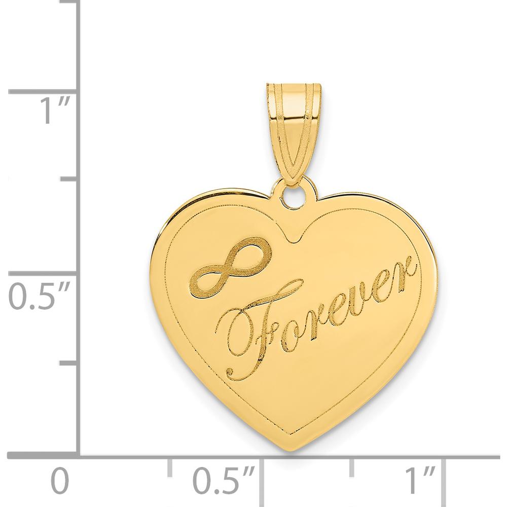 14K Yellow Gold Infinity FOREVER Laser Cut Heart Pendant - 25mm by Oro Pregiato