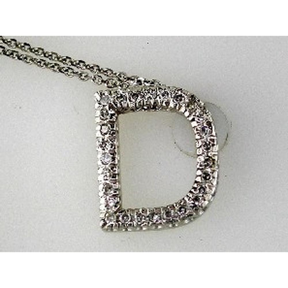 14K Yellow Gold Initial D Pendant with Pave-Set Round Diamonds - 0.30 Carat Total Diamond Weight - Royal Jewelry