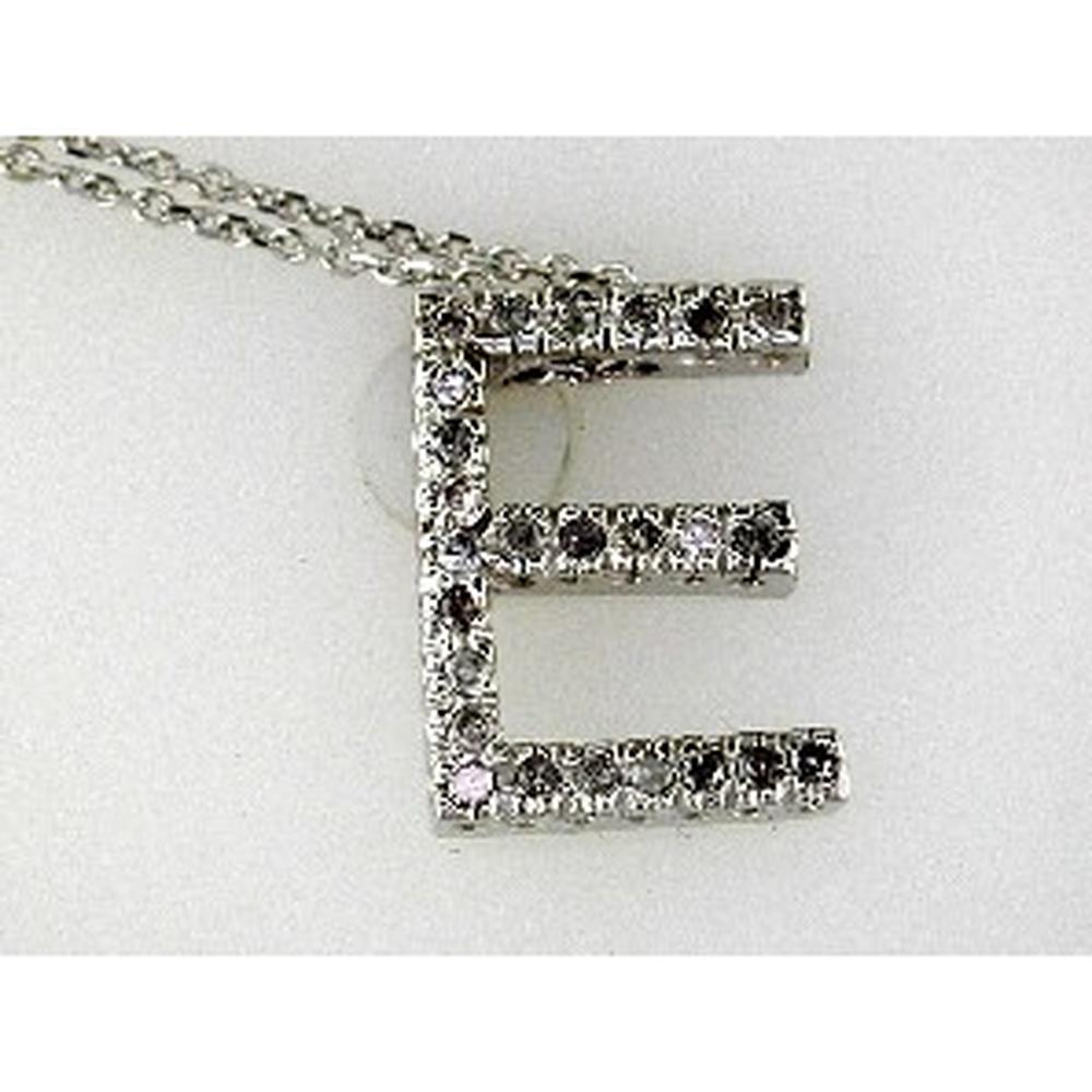 14K Yellow Gold Initial ‘E' Pendant with Round Brilliant Cut Diamonds - 0.30 Carat Total Diamond Weight - Royal Jewelry