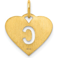 14K Yellow Gold Initial Letter C Charm - Medium Size Polished Pendant by Oro Pregiato