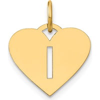 14K Yellow Gold Initial Letter "I" Charm Pendant - Polished Laser-Cut Design by Oro Pregiato