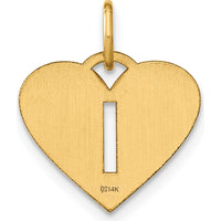 14K Yellow Gold Initial Letter "I" Charm Pendant - Polished Laser-Cut Design by Oro Pregiato