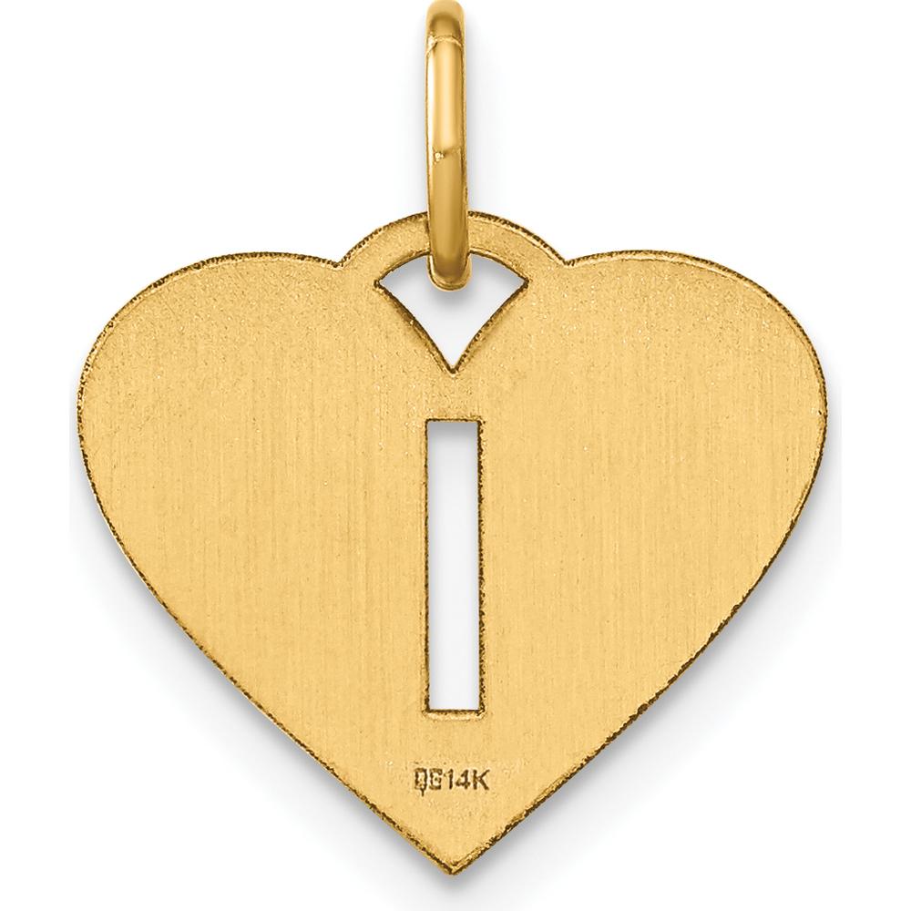 14K Yellow Gold Initial Letter "I" Charm Pendant - Polished Laser-Cut Design by Oro Pregiato