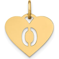 14K Yellow Gold Initial Letter O Charm - Polished Laser Cut Pendant by Oro Pregiato