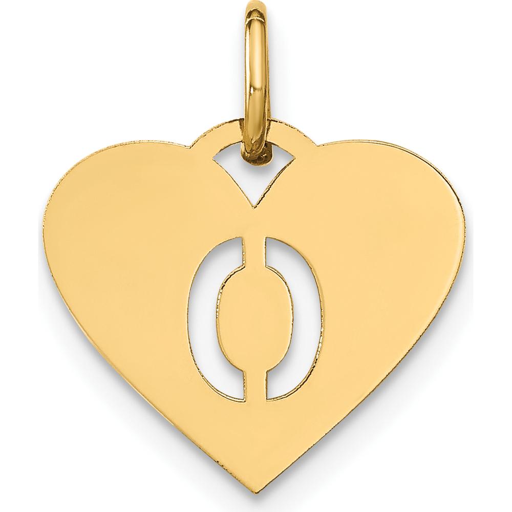 14K Yellow Gold Initial Letter O Charm - Polished Laser Cut Pendant by Oro Pregiato