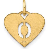 14K Yellow Gold Initial Letter O Charm - Polished Laser Cut Pendant by Oro Pregiato