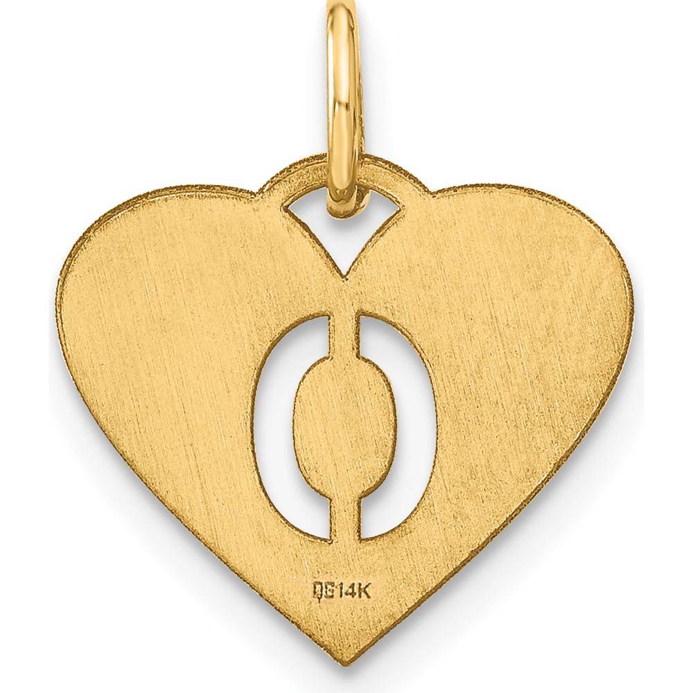 14K Yellow Gold Initial Letter O Charm - Polished Laser Cut Pendant by Oro Pregiato