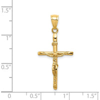 14K Yellow Gold INRI Crucifix Pendant with Polished Finish - 33mm Total Length by Oro Pregiato
