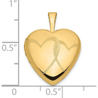 14K Yellow Gold Interlocked Hearts Locket Pendant - Engravable Memory Locket with Polished Finish by Monteluci Fine Jewelry