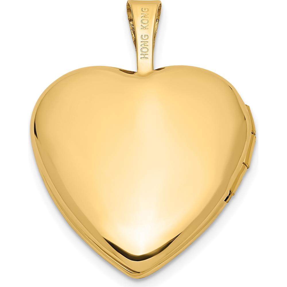 14K Yellow Gold Interlocked Hearts Locket Pendant - Engravable Memory Locket with Polished Finish by Monteluci Fine Jewelry