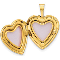 14K Yellow Gold Interlocked Hearts Locket Pendant - Engravable Memory Locket with Polished Finish by Monteluci Fine Jewelry