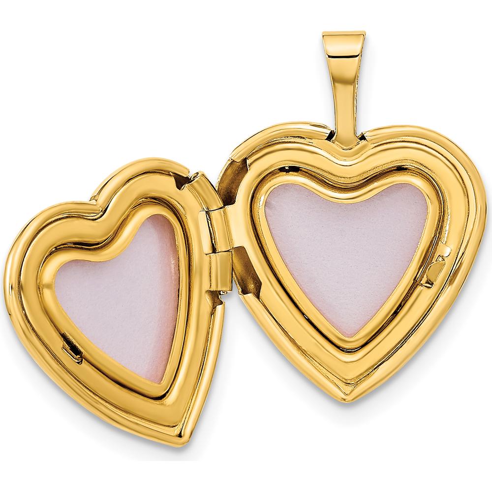 14K Yellow Gold Interlocked Hearts Locket Pendant - Engravable Memory Locket with Polished Finish by Monteluci Fine Jewelry