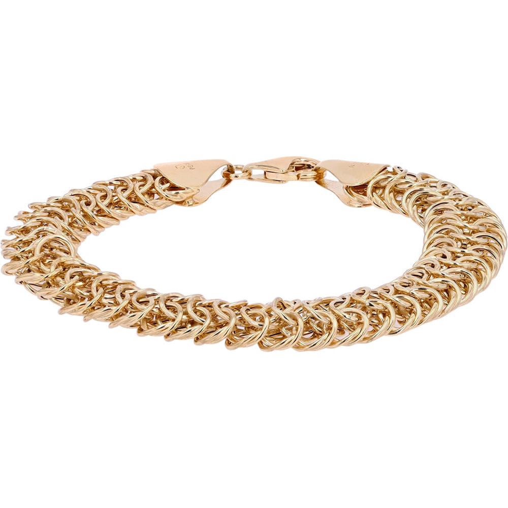 14K Yellow Gold Interlocking Chain Bracelet