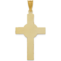 14K Yellow Gold Iona Crucifix Cross Pendant with Rose and White Rhodium Accents - 48mm Length by Oro Pregiato