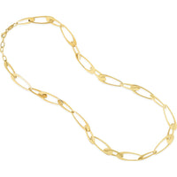 14K Yellow Gold Italian La Goccia Oval Link Chain Bracelet - 7.5" with Adjustable Length by Orozza Fine Jewelry