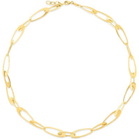 14K Yellow Gold Italian La Goccia Oval Link Chain Bracelet - 7.5" with Adjustable Length by Orozza Fine Jewelry