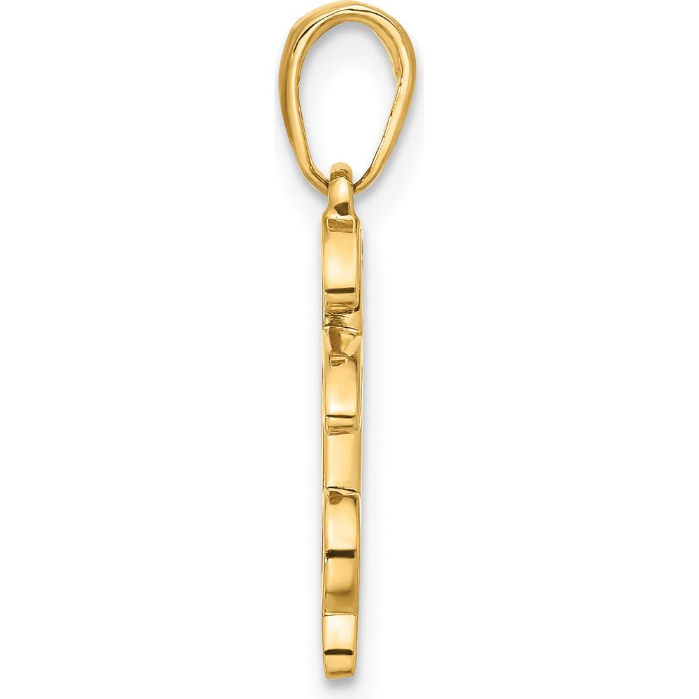 14K Yellow Gold "IT'S A BOY" Heart Pendant with Diamond-Cut Texture and Rhodium Accent by Oro Pregiato