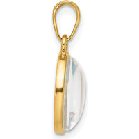 14K Yellow Gold "It's a Boy!" Pendant with Blue Enamel and Clear Epoxy Resin by Oro Pregiato