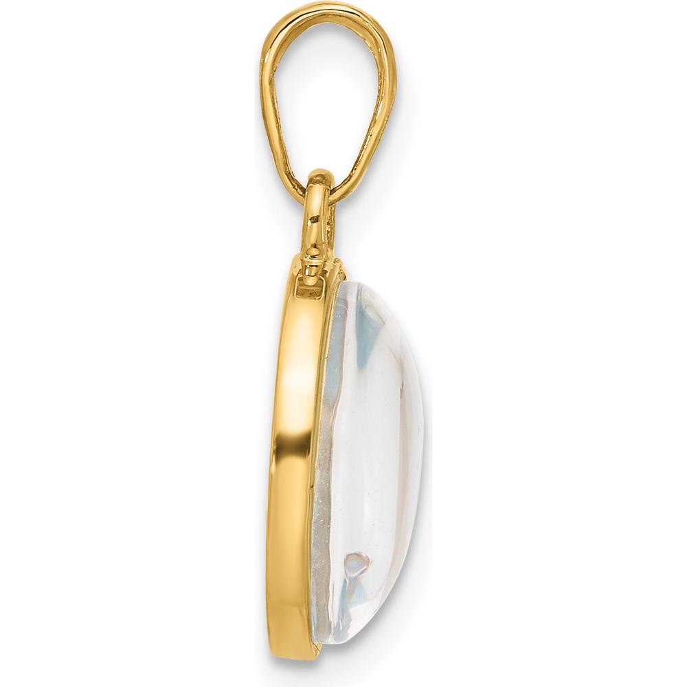 14K Yellow Gold "It's a Boy!" Pendant with Blue Enamel and Clear Epoxy Resin by Oro Pregiato
