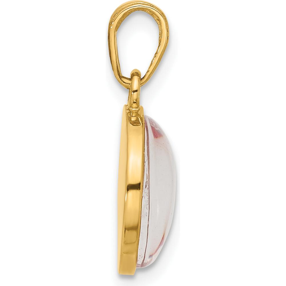 14K Yellow Gold "It's A Girl" Baby Feet Pendant with Pink Enamel Inlay by Oro Pregiato