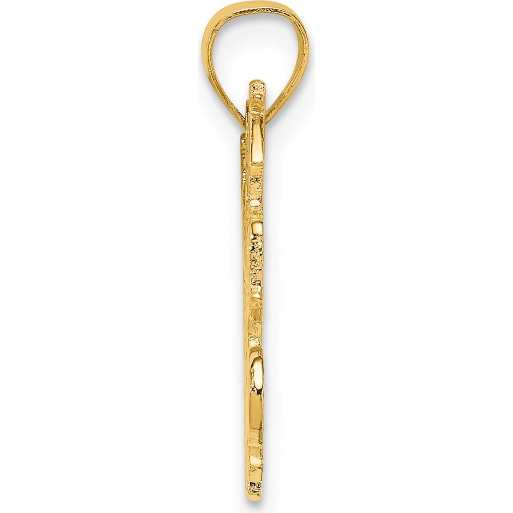 14K Yellow Gold "It's Better in the Bahamas" Textured Charm with Palm Tree Detail by Oro Pregiato