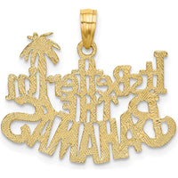 14K Yellow Gold "It's Better in the Bahamas" Textured Charm with Palm Tree Detail by Oro Pregiato