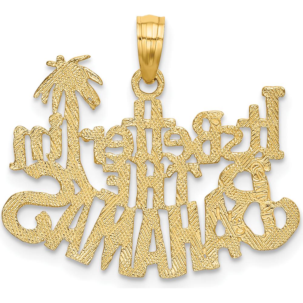 14K Yellow Gold "It's Better in the Bahamas" Textured Charm with Palm Tree Detail by Oro Pregiato