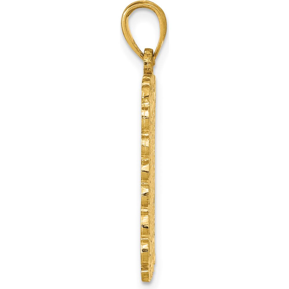 14K Yellow Gold Jack of Hearts Playing Card Charm - Textured Finish by Oro Pregiato