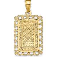 14K Yellow Gold Jack of Hearts Playing Card Charm - Textured Finish by Oro Pregiato