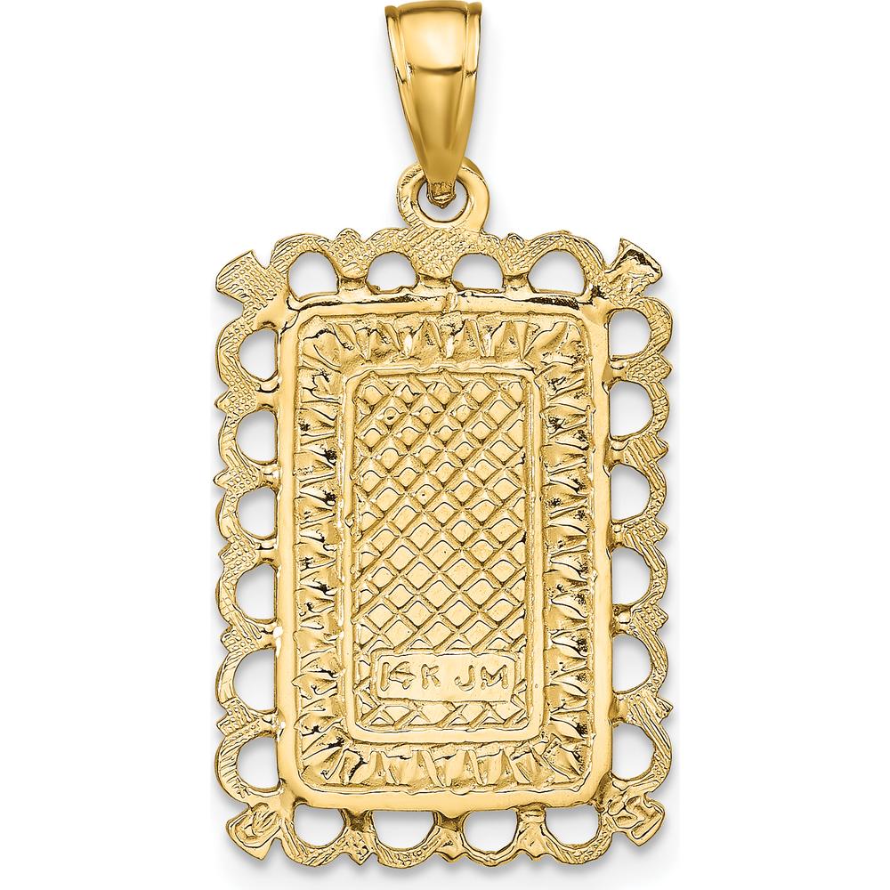 14K Yellow Gold Jack of Hearts Playing Card Charm - Textured Finish by Oro Pregiato