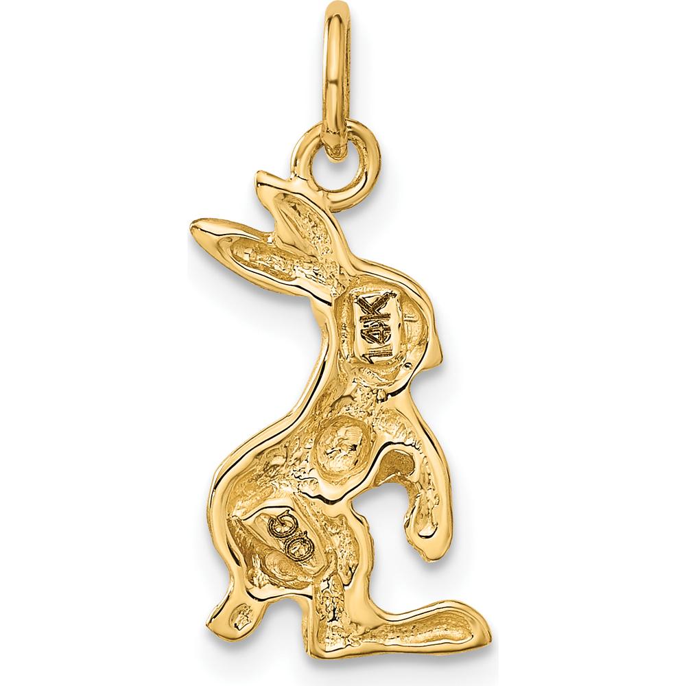 14K Yellow Gold Jack Rabbit Charm - 24mm Length by Oro Pregiato
