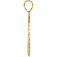 14K Yellow Gold Jamaica Dolphins Disk Charm - Textured Finish by Oro Pregiato