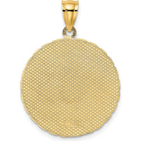 14K Yellow Gold Jamaica Dolphins Disk Charm - Textured Finish by Oro Pregiato