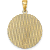 14K Yellow Gold Jamaica Palm Tree Disk Charm Pendant by Oro Pregiato