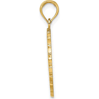 14K Yellow Gold Jamaica Palm Tree Disk Charm - Tropical Island Pendant by Oro Pregiato