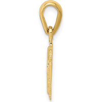 14K Yellow Gold Jerusalem Cross Charm - Reversible and Textured Design by Oro Pregiato