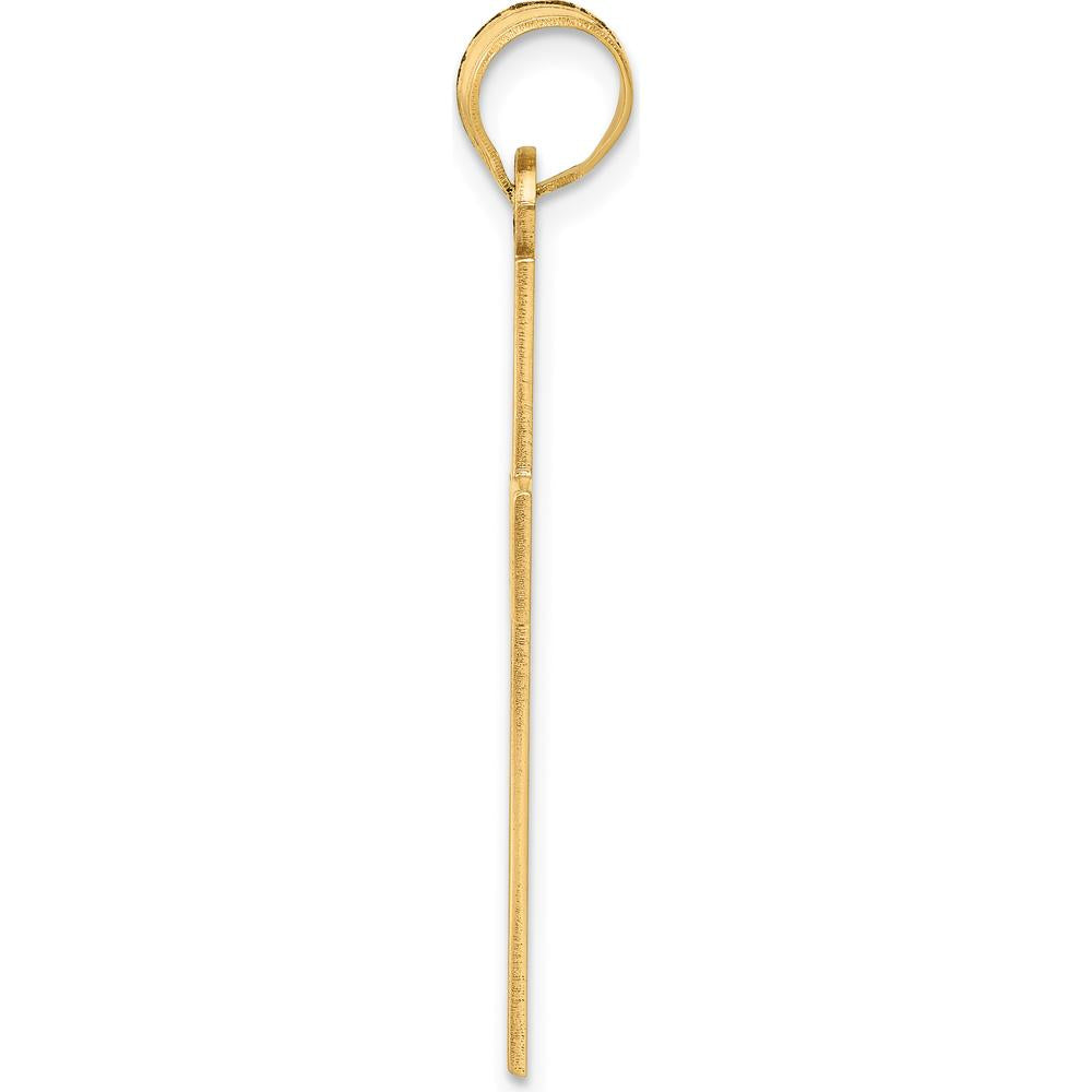 14K Yellow Gold JESUS Laser Cut Cross Pendant Charm - Faith Symbol Design by Oro Pregiato