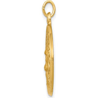 14K Yellow Gold Jesus Medal Pendant - Die Struck Solid Gold Design by Oro Pregiato