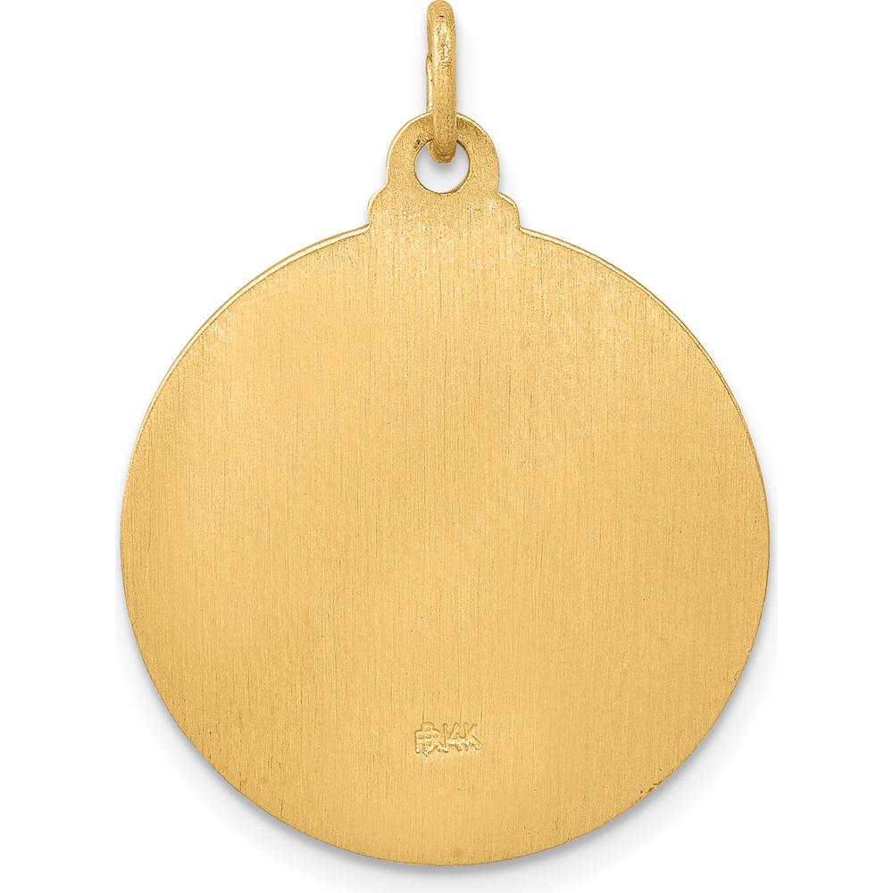 14K Yellow Gold Jesus Medal Pendant - Die Struck Solid Gold Design by Oro Pregiato
