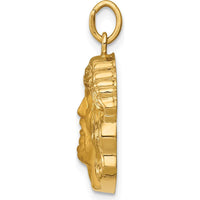 14K Yellow Gold Jesus Medal Pendant with Polished and Satin Finish by Oro Pregiato
