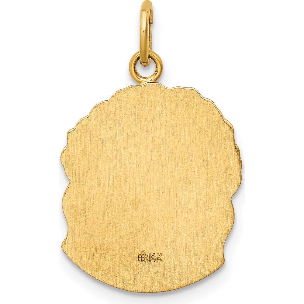 14K Yellow Gold Jesus Medal Pendant with Polished and Satin Finish by Oro Pregiato