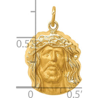 14K Yellow Gold Jesus Medal Pendant with Polished and Satin Finish by Oro Pregiato