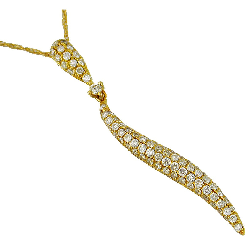14K Yellow Gold Journey Diamond Pendant with Pavé-Set Round Diamonds - 0.68 Carat Total Diamond Weight - Royal Jewelry