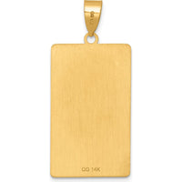 14K Yellow Gold Judgement Tarot Card Pendant with Textured Finish by Oro Pregiato