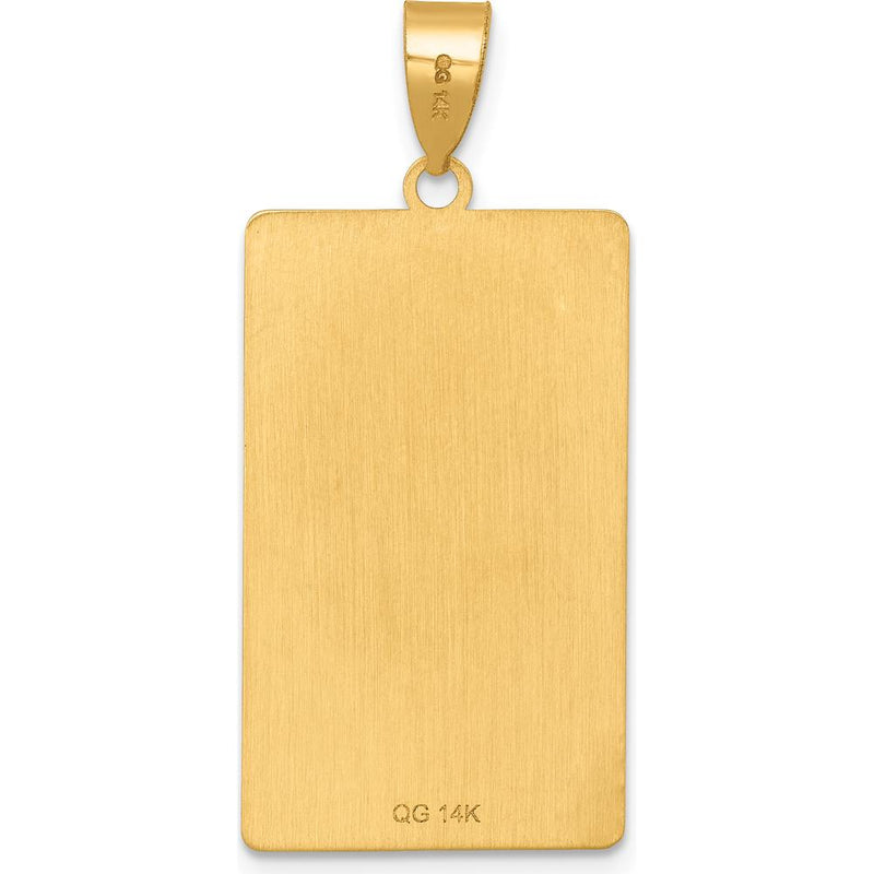 14K Yellow Gold Judgement Tarot Card Pendant with Textured Finish by Oro Pregiato