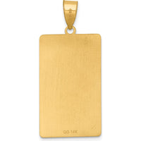 14K Yellow Gold Justice Tarot Card Pendant - Meaningful Themed Charm with Textured Detail by Oro Pregiato