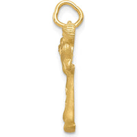 14K Yellow Gold Karate Mid-Kick Charm with Diamond-Cut Texture - 24.22mm Length by Oro Pregiato