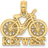 14K Yellow Gold Key West Bicycle Charm Pendant - Polished Finish by Oro Pregiato